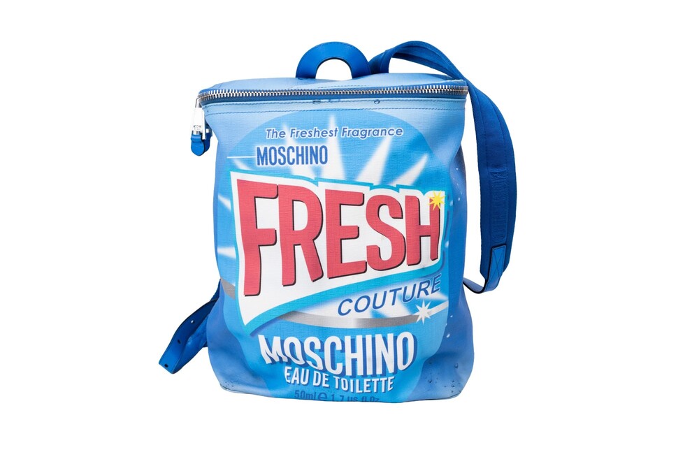 Moschino Blue Canvas Fresh Clean Novelty Backpack
